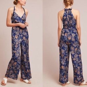 Anthropologie Ett Twa NWOT Paisley Halter Floral Jumpsuit Sz Small